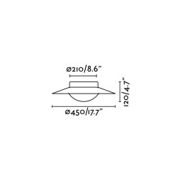 Plafón Side LED blanco 45cm Faro